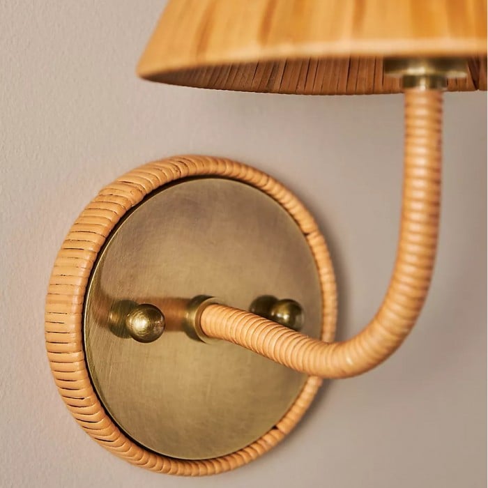 Lámpara de pared rústica Welanery con textura tejida - Iluminación decorativa para sala de estar HL2541