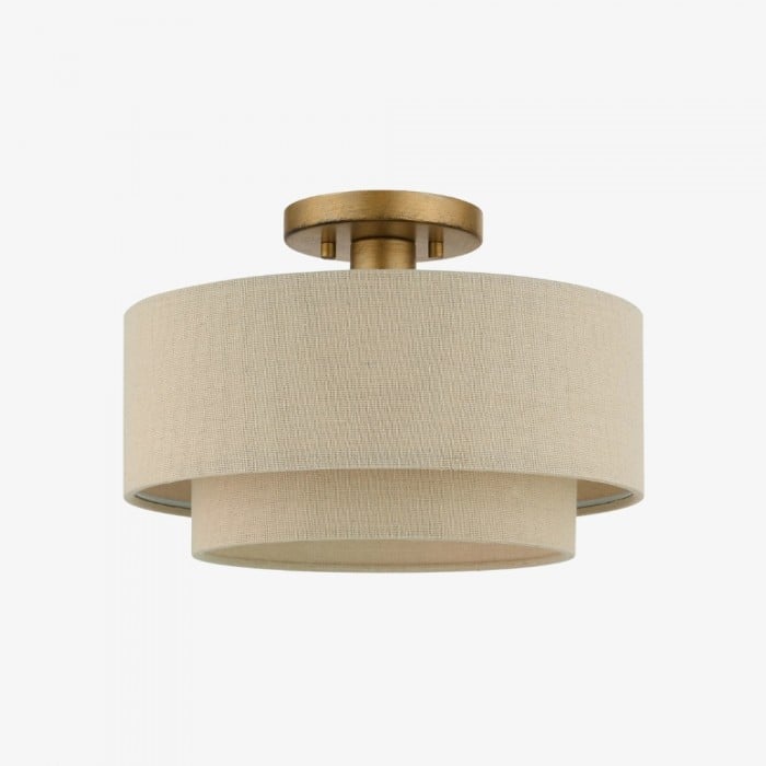 Lumeris elegante plafondlamp met linnenmix design en moderne stijl voor de woonkamer HL2548