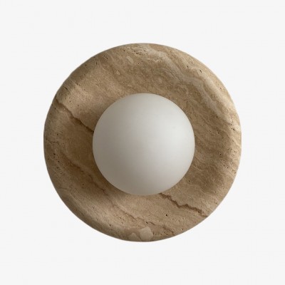 Applique da parete Oria in travertino – Lampada da parete scultorea minimalista per soggiorno e camera da letto HL2551
