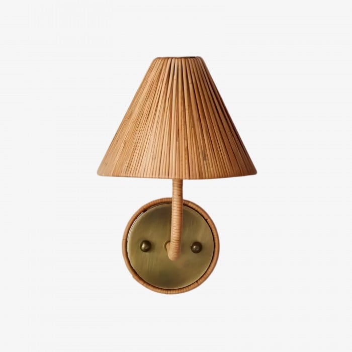 Lámpara de pared rústica Welanery con textura tejida - Iluminación decorativa para sala de estar HL2541