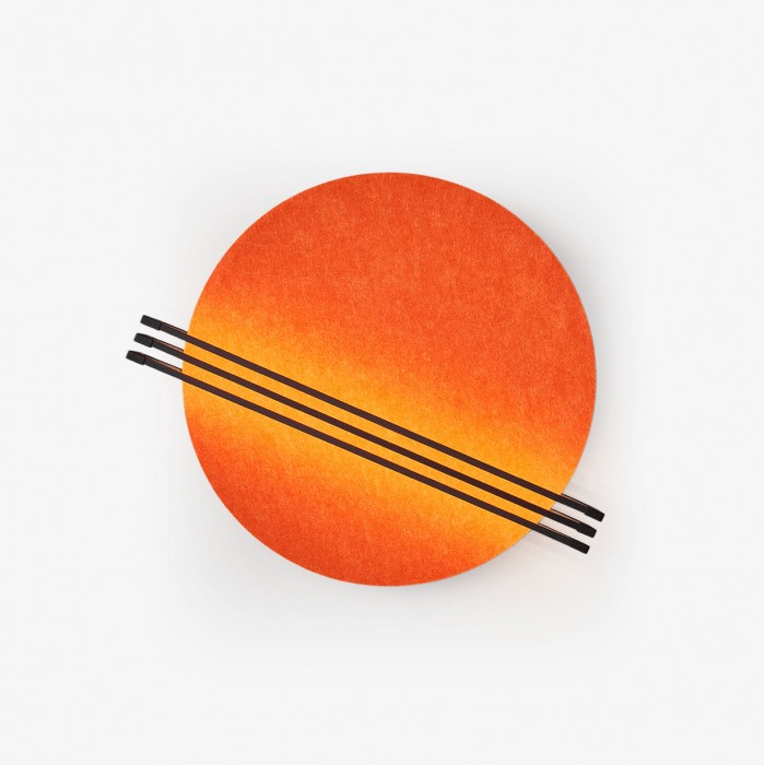 Abstracte wandlamp met zonsopgangmotief van vilt HL2934