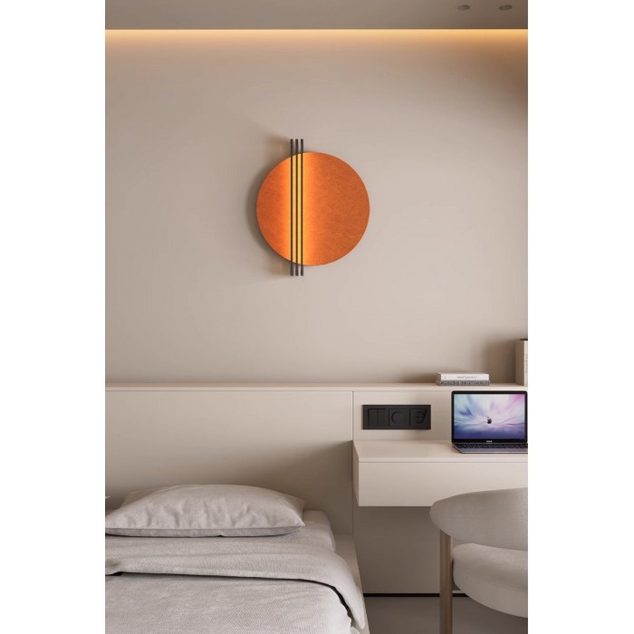 Abstracte wandlamp met zonsopgangmotief van vilt HL2934