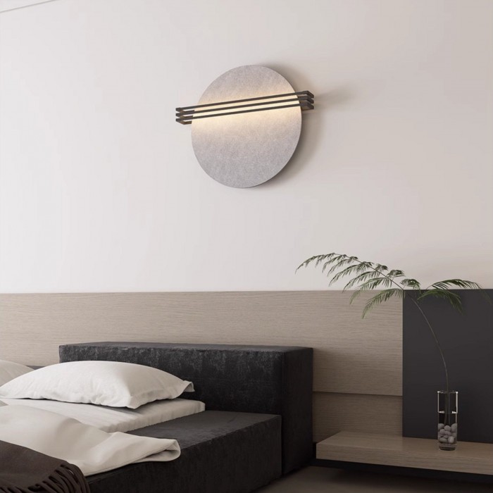 Abstracte wandlamp met zonsopgangmotief van vilt HL2934