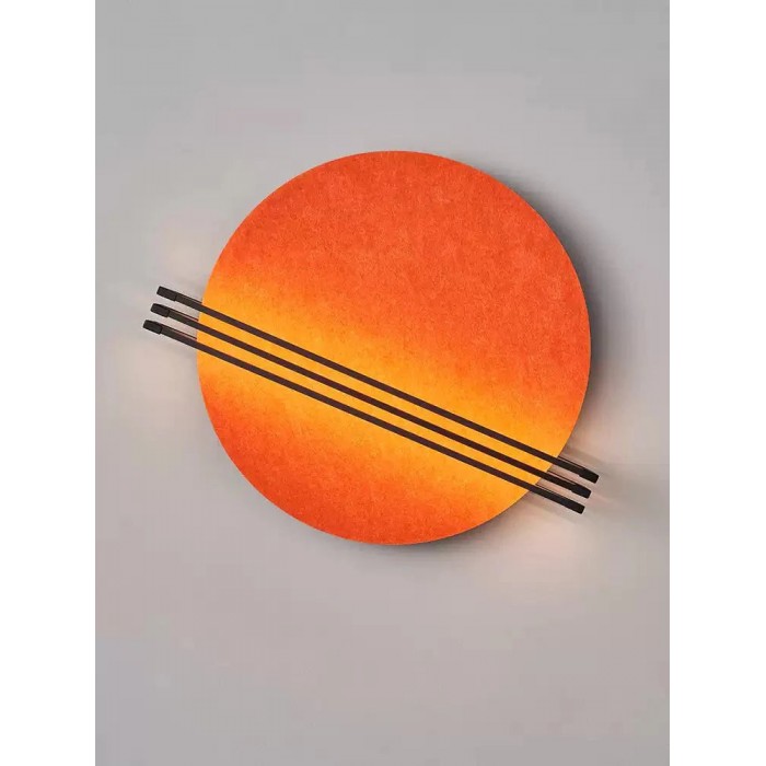 Abstracte wandlamp met zonsopgangmotief van vilt HL2934