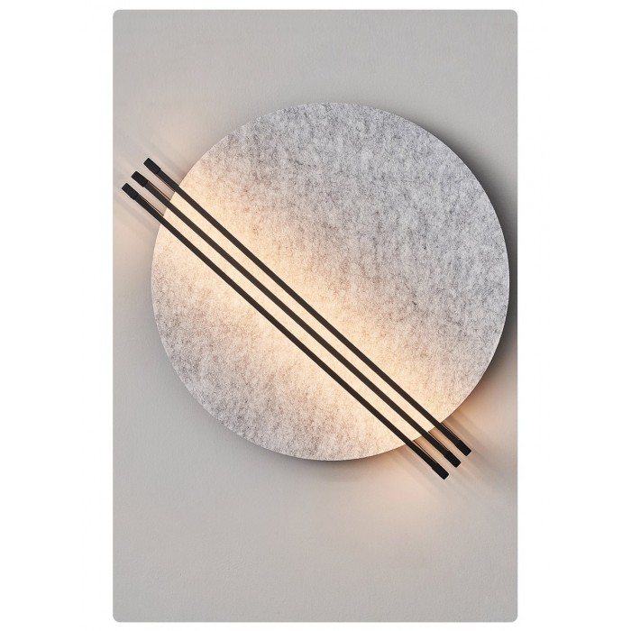 Abstracte wandlamp met zonsopgangmotief van vilt HL2934