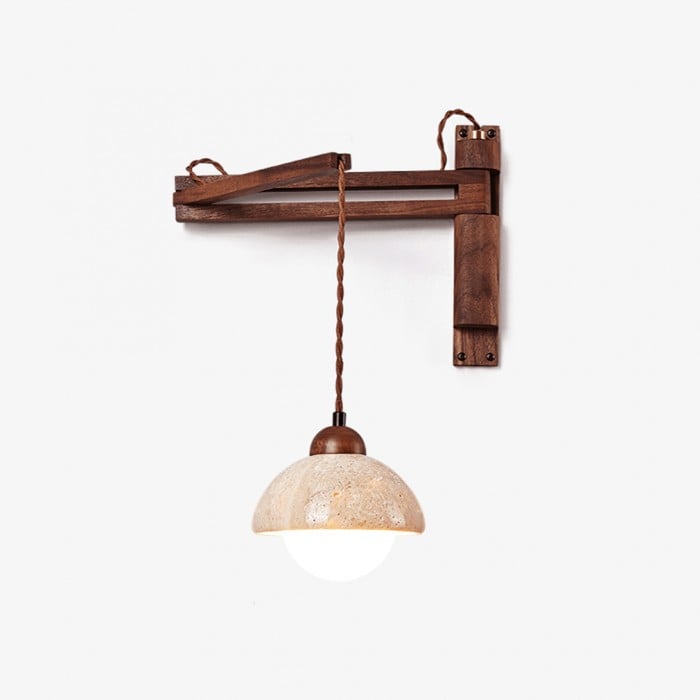 Verstelbare travertin koepel wandlamp HL2935