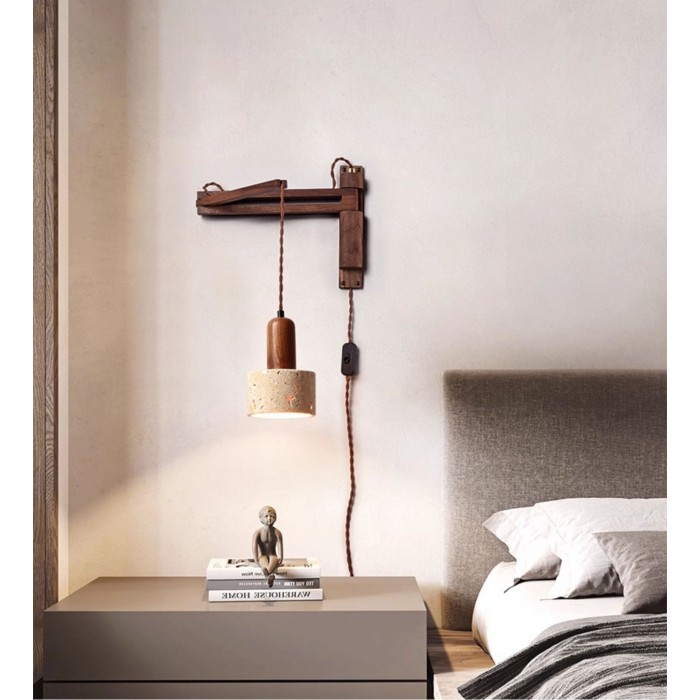 Verstelbare travertin koepel wandlamp HL2935