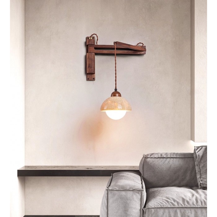 Verstelbare travertin koepel wandlamp HL2935