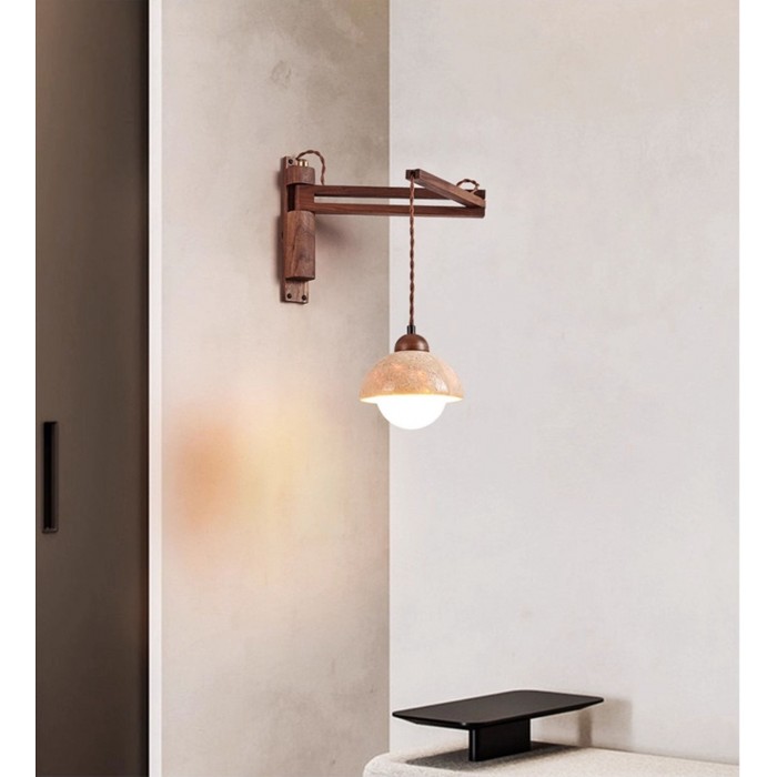 Verstelbare travertin koepel wandlamp HL2935