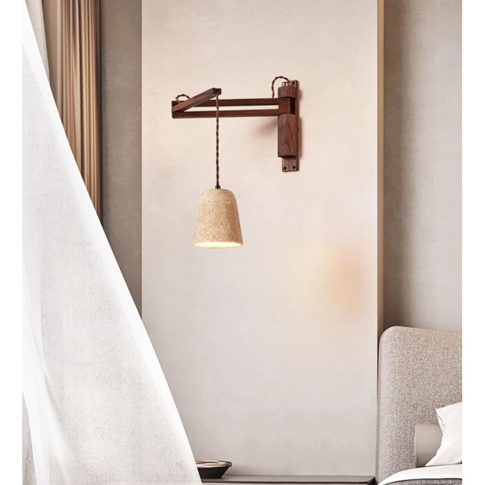 Verstelbare travertin koepel wandlamp HL2935