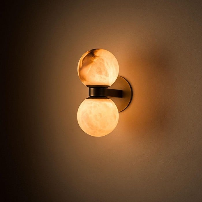 Applique da parete Celestia Orb in alabastro HL2943