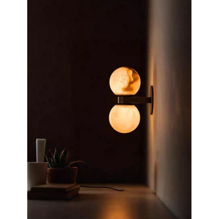 Applique da parete Celestia Orb in alabastro HL2943