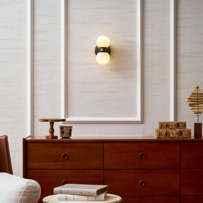 Applique da parete Celestia Orb in alabastro HL2943