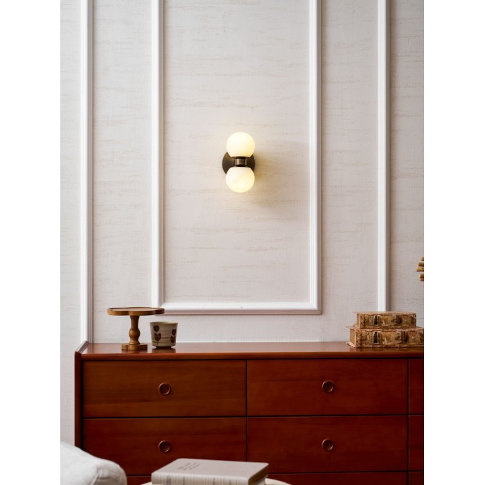 Applique da parete Celestia Orb in alabastro HL2943