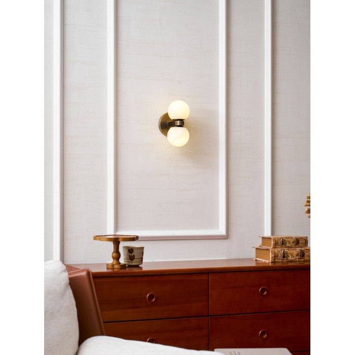 Applique da parete Celestia Orb in alabastro HL2943