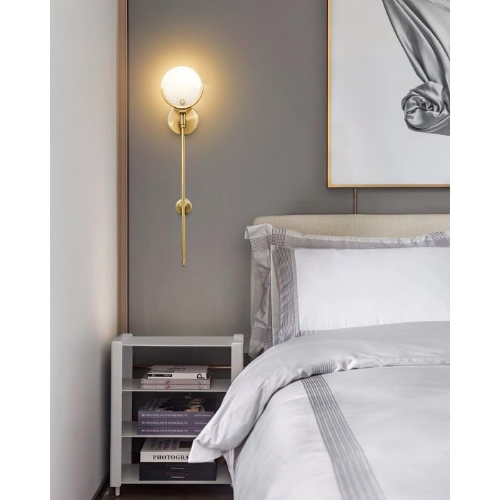 Ava Brass Alabaster Wall Lamp HL2941
