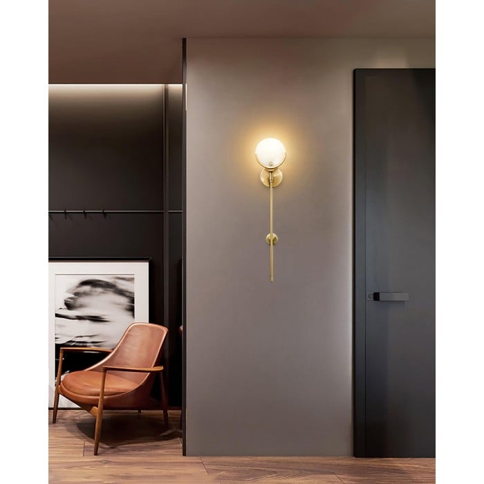 Ava Brass Alabaster Wall Lamp HL2941