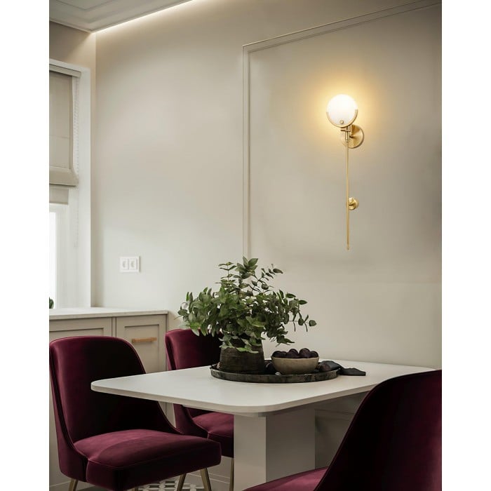 Ava Brass Alabaster Wall Lamp HL2941