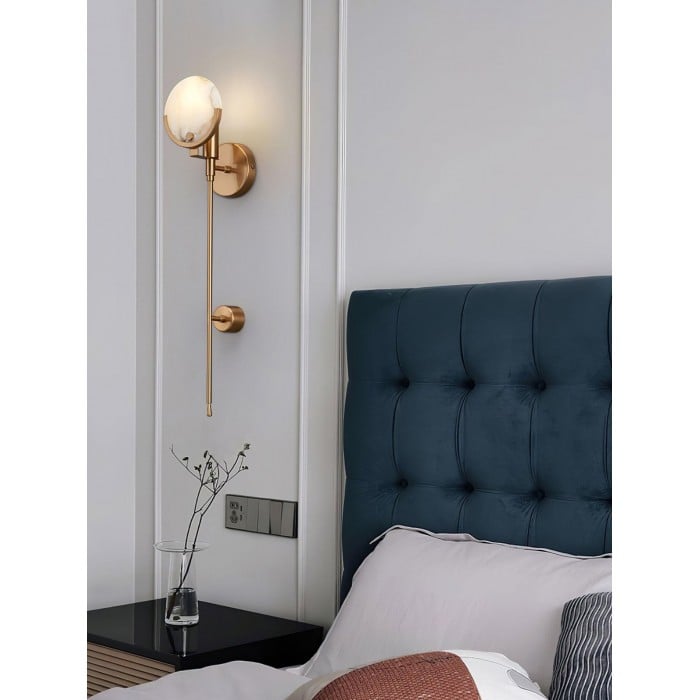 Ava Brass Alabaster Wall Lamp HL2941