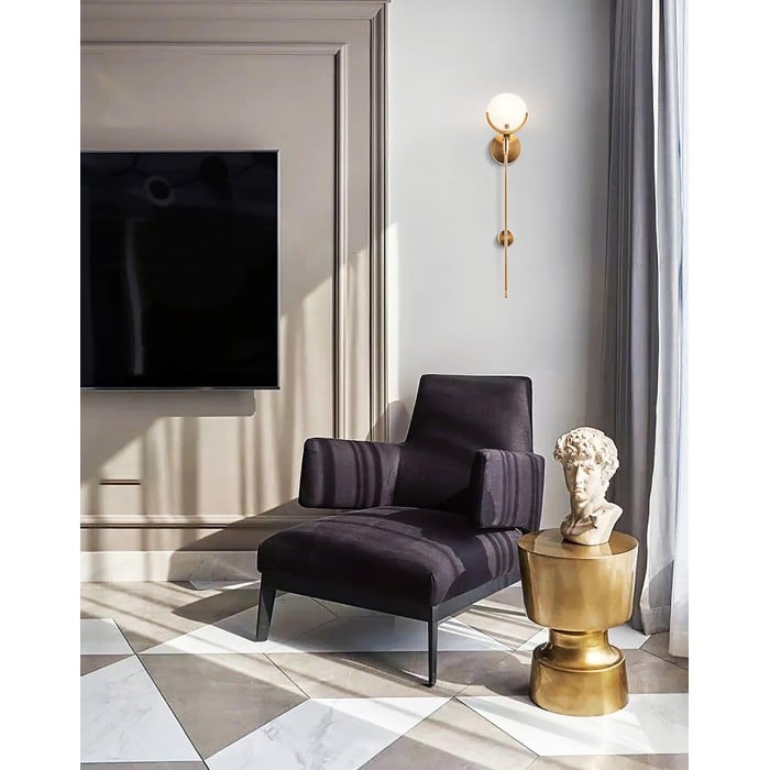Ava Brass Alabaster Wall Lamp HL2941
