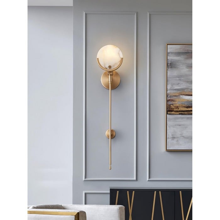 Ava Brass Alabaster Wall Lamp HL2941