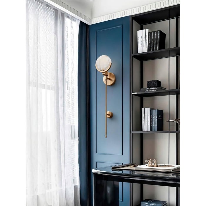 Ava Brass Alabaster Wall Lamp HL2941