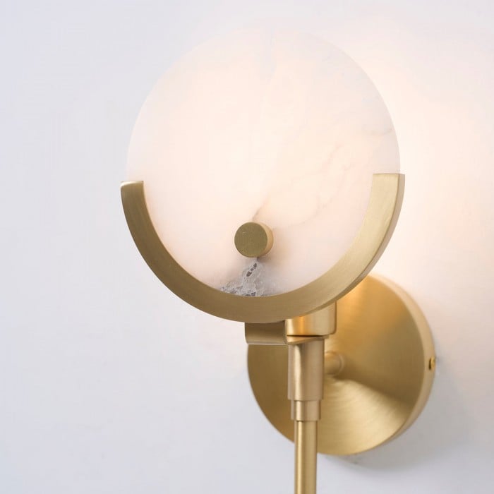 Ava Brass Alabaster Wall Lamp HL2941