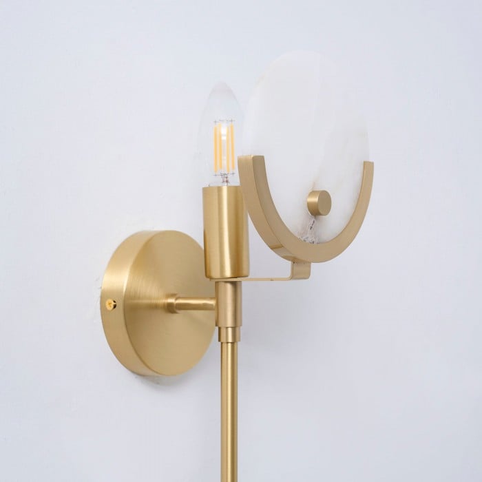 Ava Brass Alabaster Wall Lamp HL2941