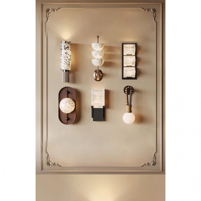 Bezel Alabaster Wall Lamp HL2946
