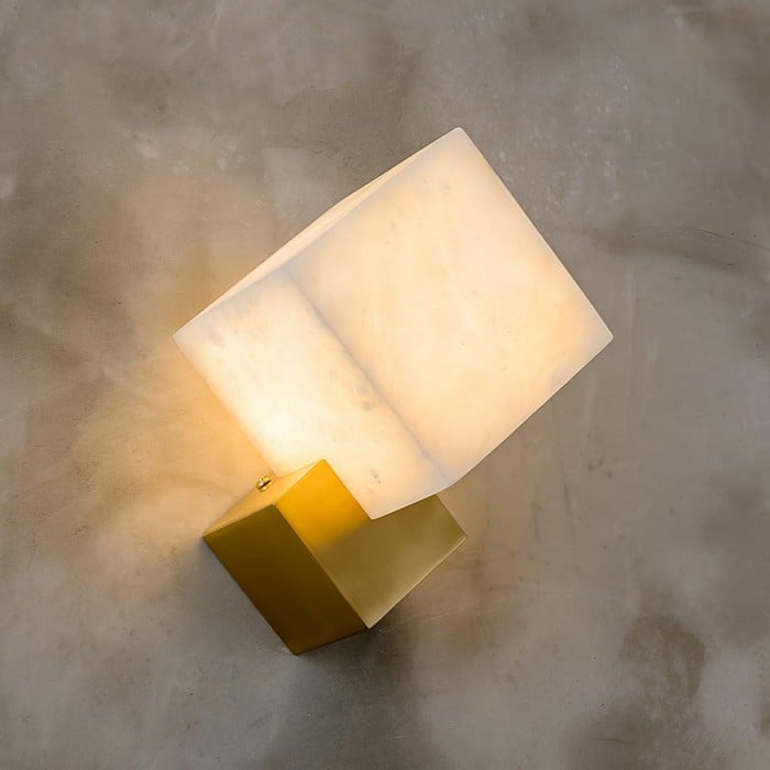 Block Alabaster Wall Sconce HL2940