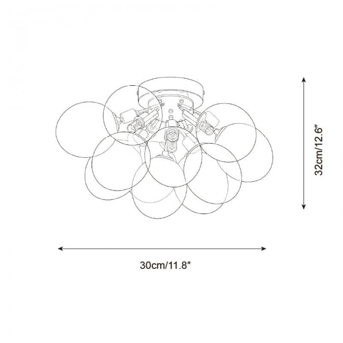 Bubbelvormige plafondlamp HL2856