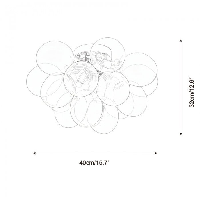 Bubbelvormige plafondlamp HL2856