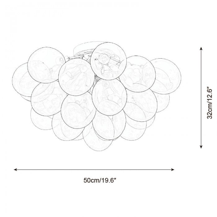 Bubbelvormige plafondlamp HL2856