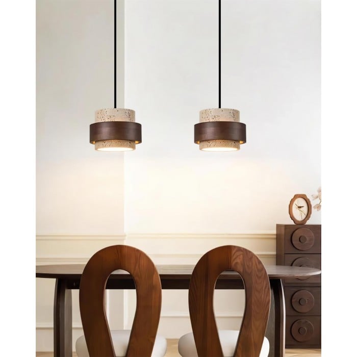 Lampada a sospensione Cole Travertino con spina HL2609