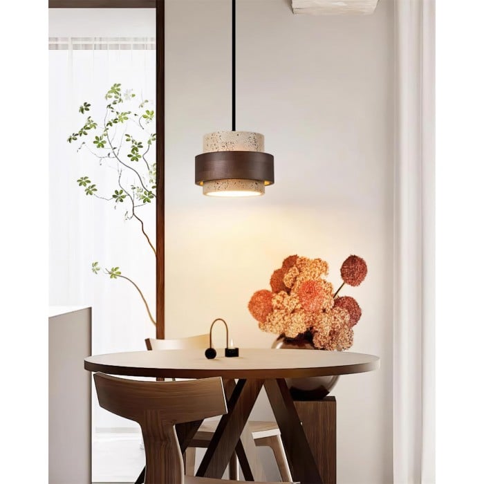 Lampada a sospensione Cole Travertino con spina HL2609