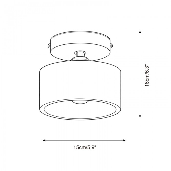 Plafondlamp met kraag van hout HL2788
