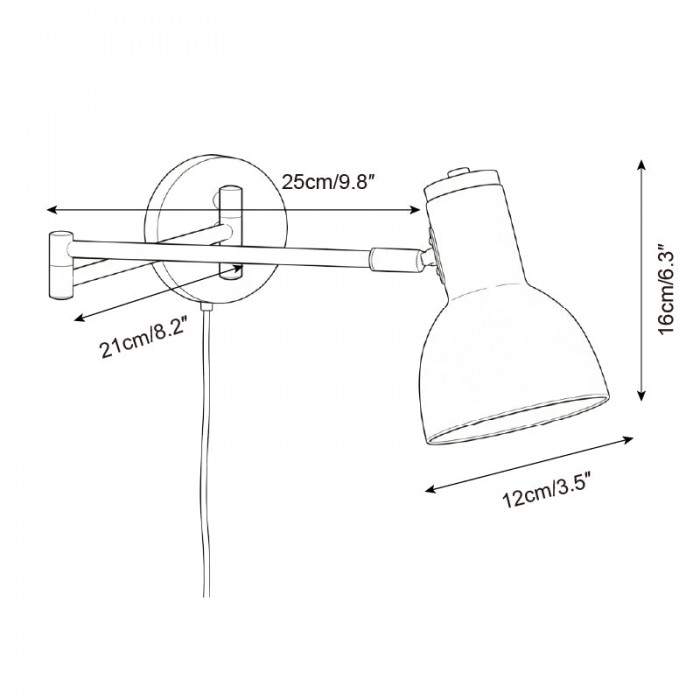 Collin Verstelbare Stekker Wandlamp HL2818