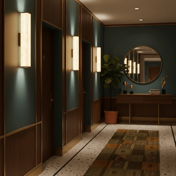 Kubusvormige albasten wandlamp HL2951