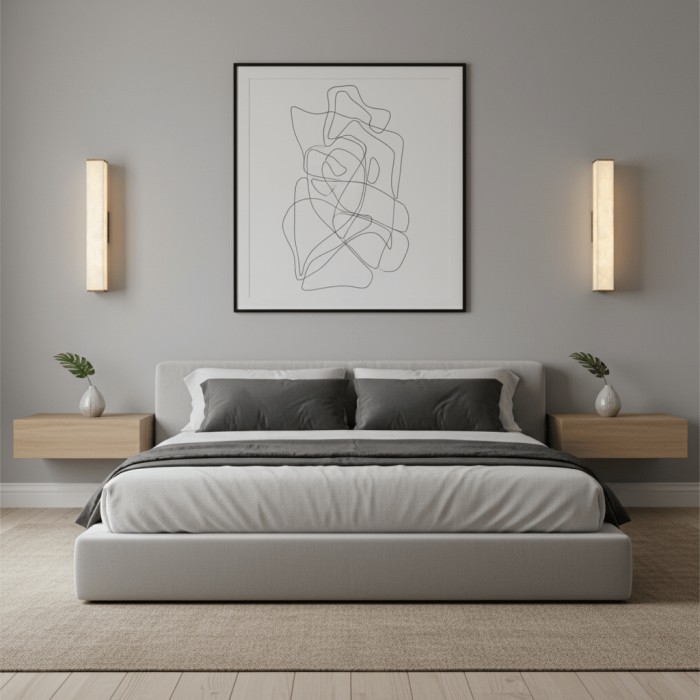 Kubusvormige albasten wandlamp HL2951