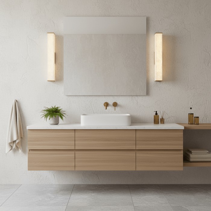 Kubusvormige albasten wandlamp HL2951