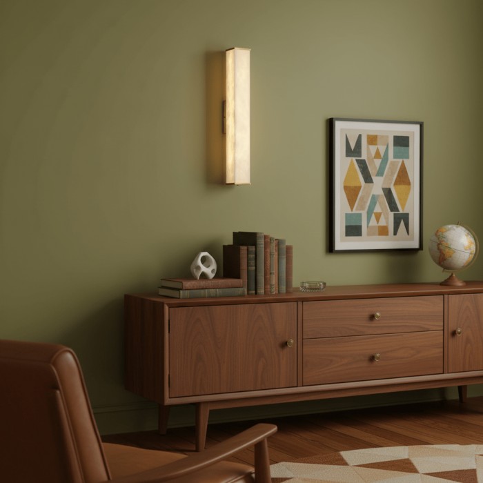 Kubusvormige albasten wandlamp HL2951