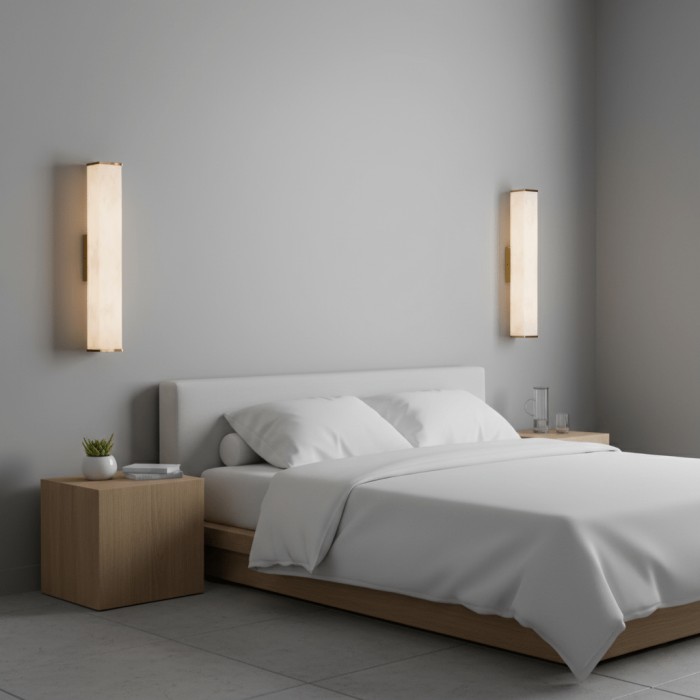 Kubusvormige albasten wandlamp HL2951