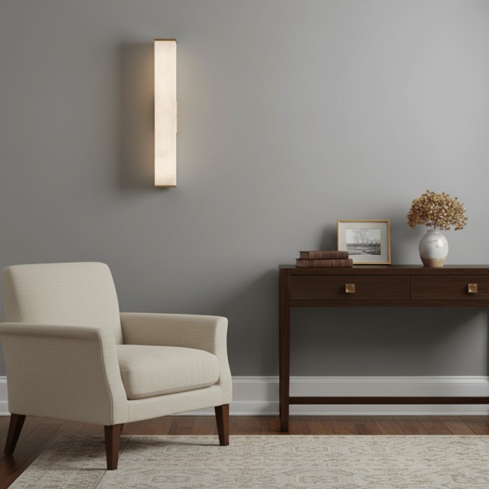 Kubusvormige albasten wandlamp HL2951