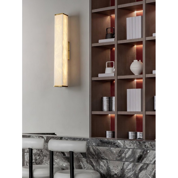 Kubusvormige albasten wandlamp HL2951