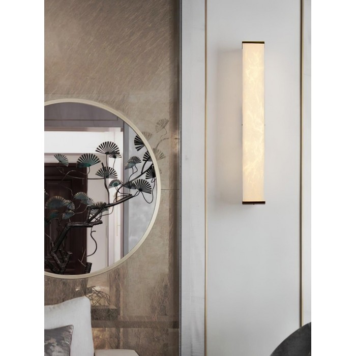 Kubusvormige albasten wandlamp HL2951