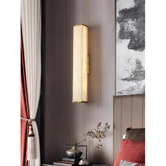 Kubusvormige albasten wandlamp HL2951