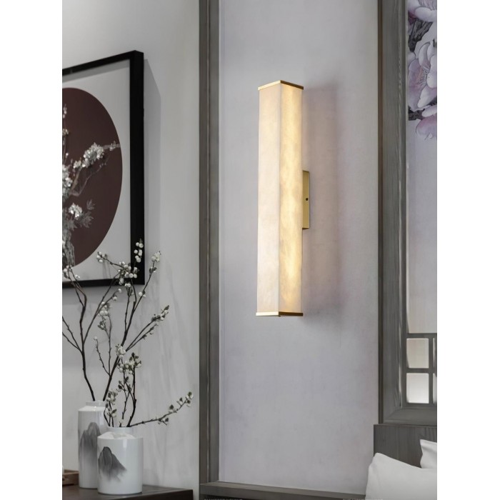Kubusvormige albasten wandlamp HL2951