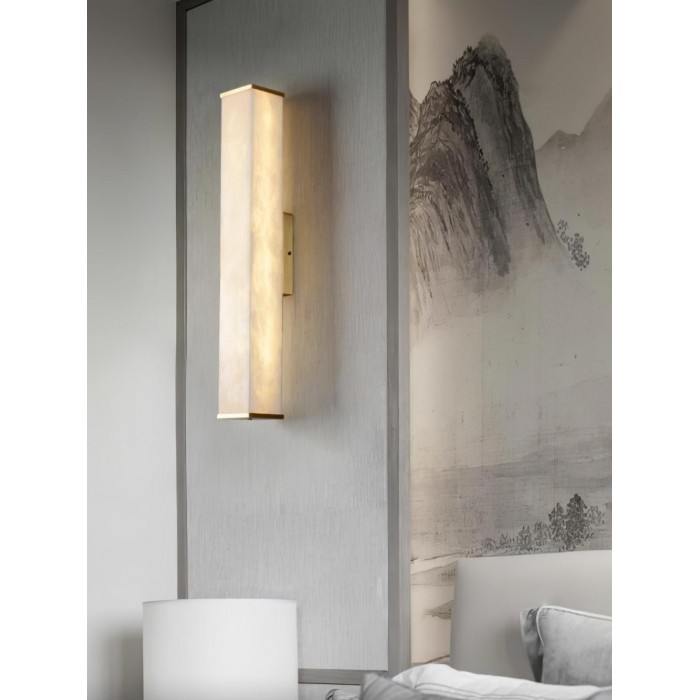 Kubusvormige albasten wandlamp HL2951