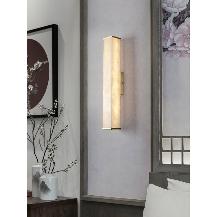Kubusvormige albasten wandlamp HL2951