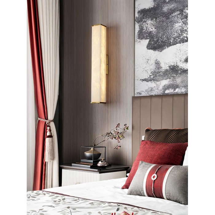 Kubusvormige albasten wandlamp HL2951